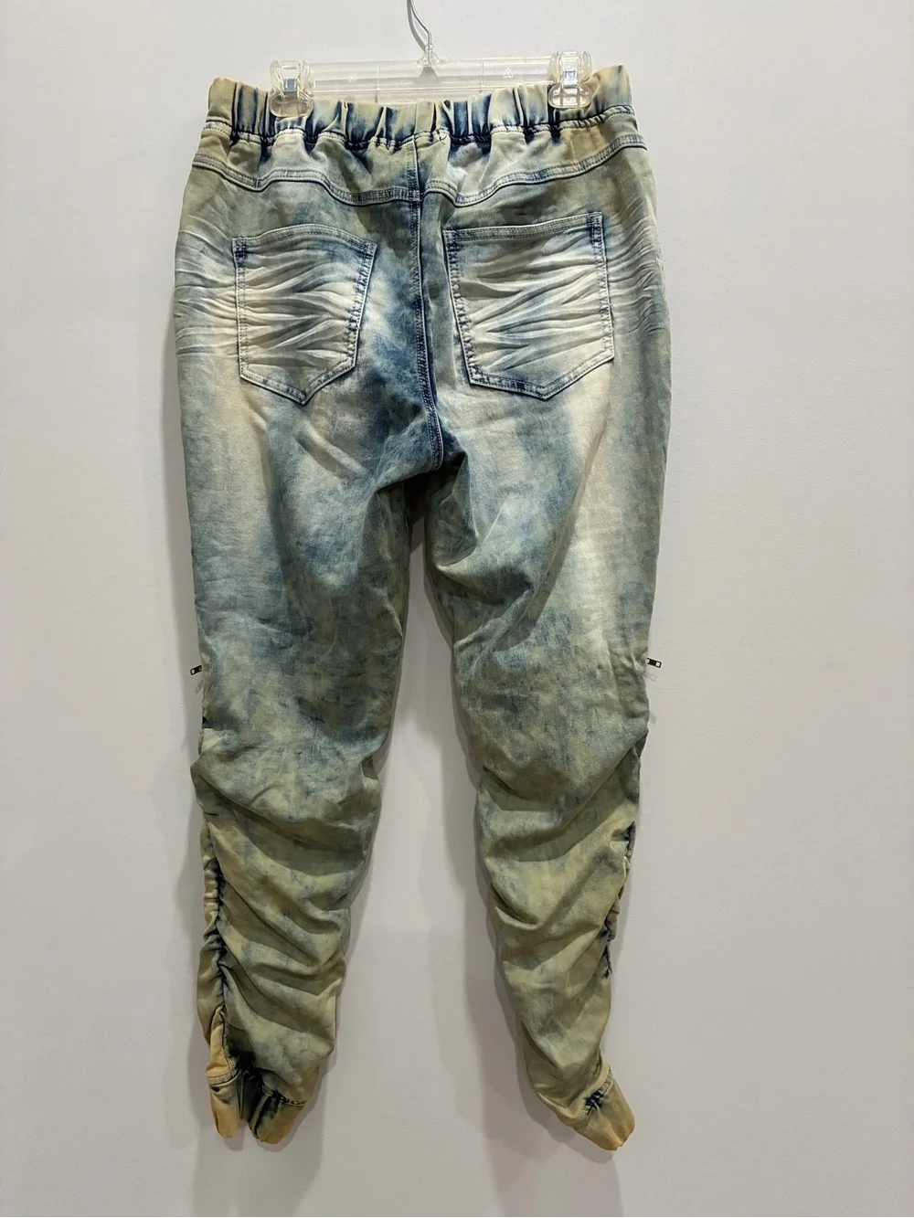 Men's Distressed Washed Green Jogger Jeans - Slim Fit- XXL